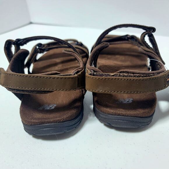 New Balance Maya Sports Sandals Nubuck Sz 9D 8.5 Brown Leather Anatomical Heel - Picture 4 of 15